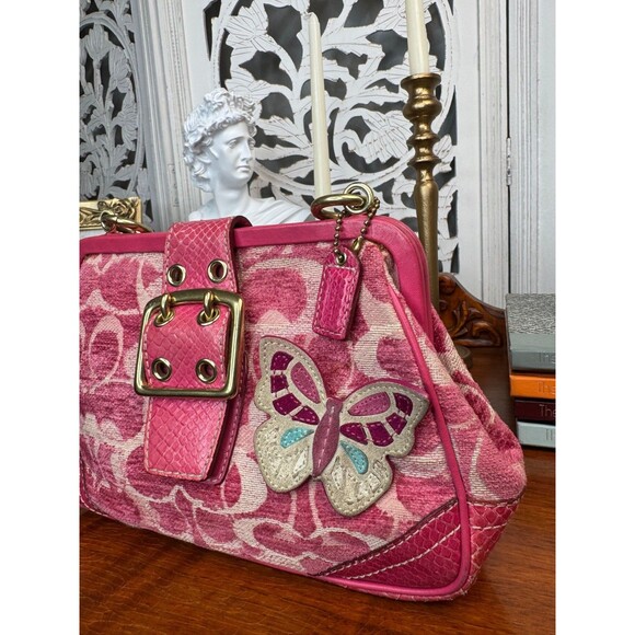COACH 8F50 Signature Embossed Pink Python Print Satchel RARE, RETIRED, HTF - Picture 11 of 14